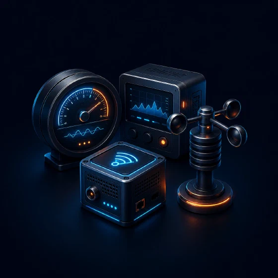 Any sensor: gauges, monitors, anemometers, and connected devices supported.